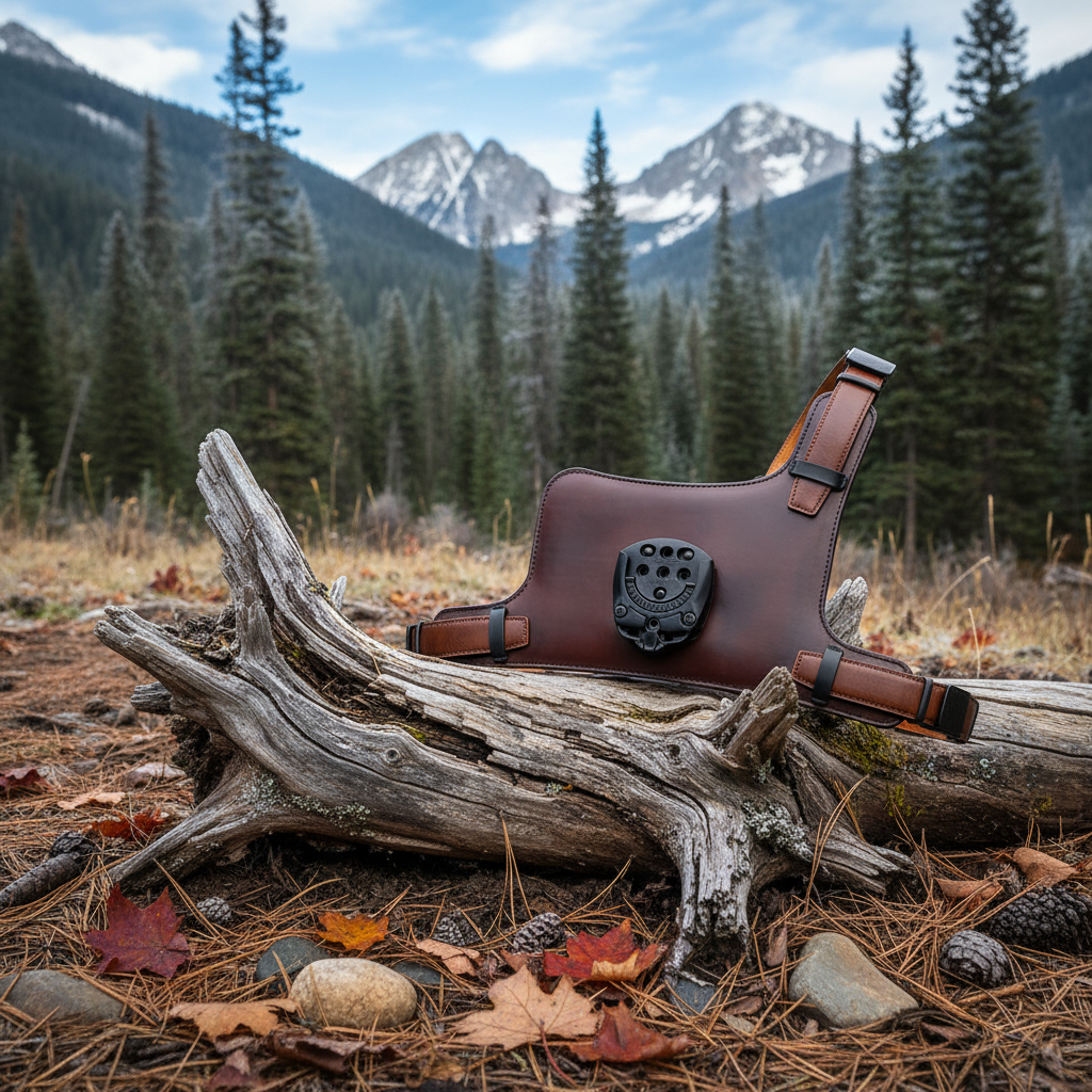 Lifestyle photo with exact Ridgeline Chest Holster product